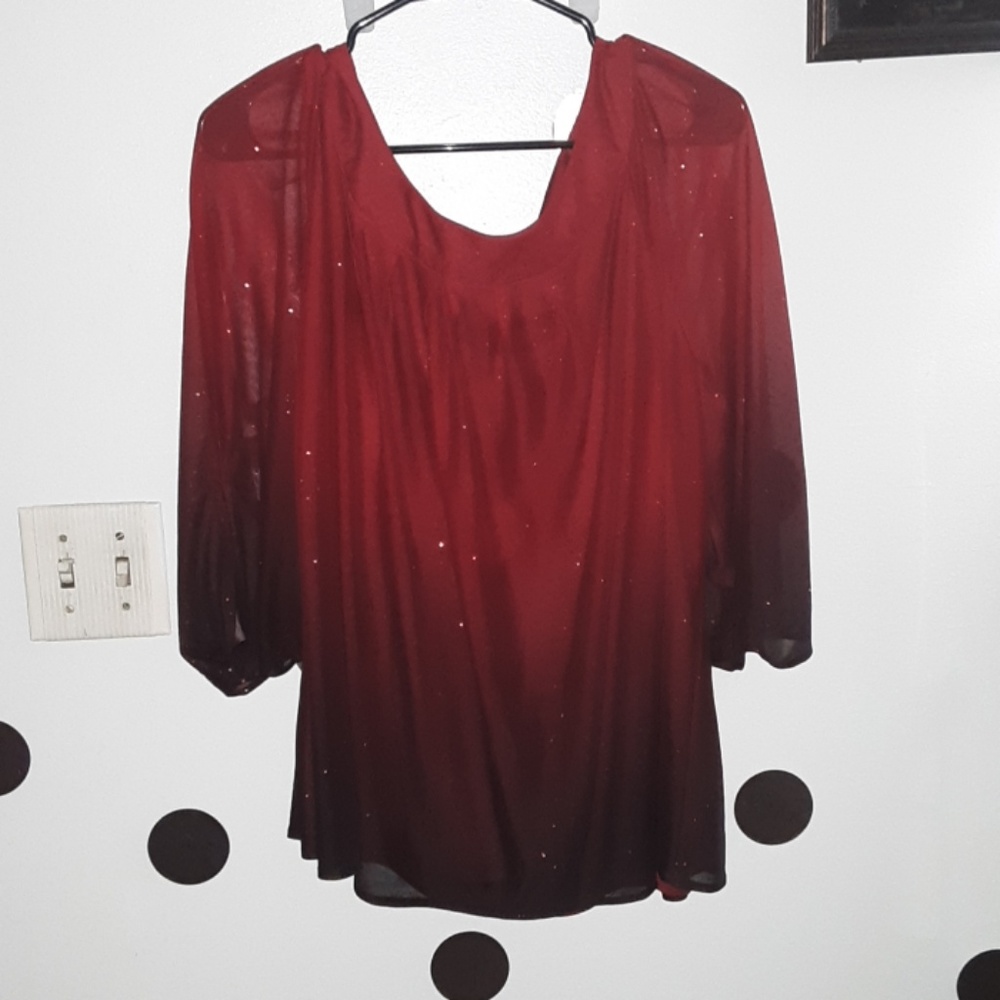 Ombre red blouse